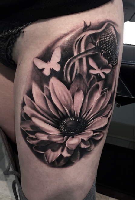 Tattoos - flowers and butterflies - 125812